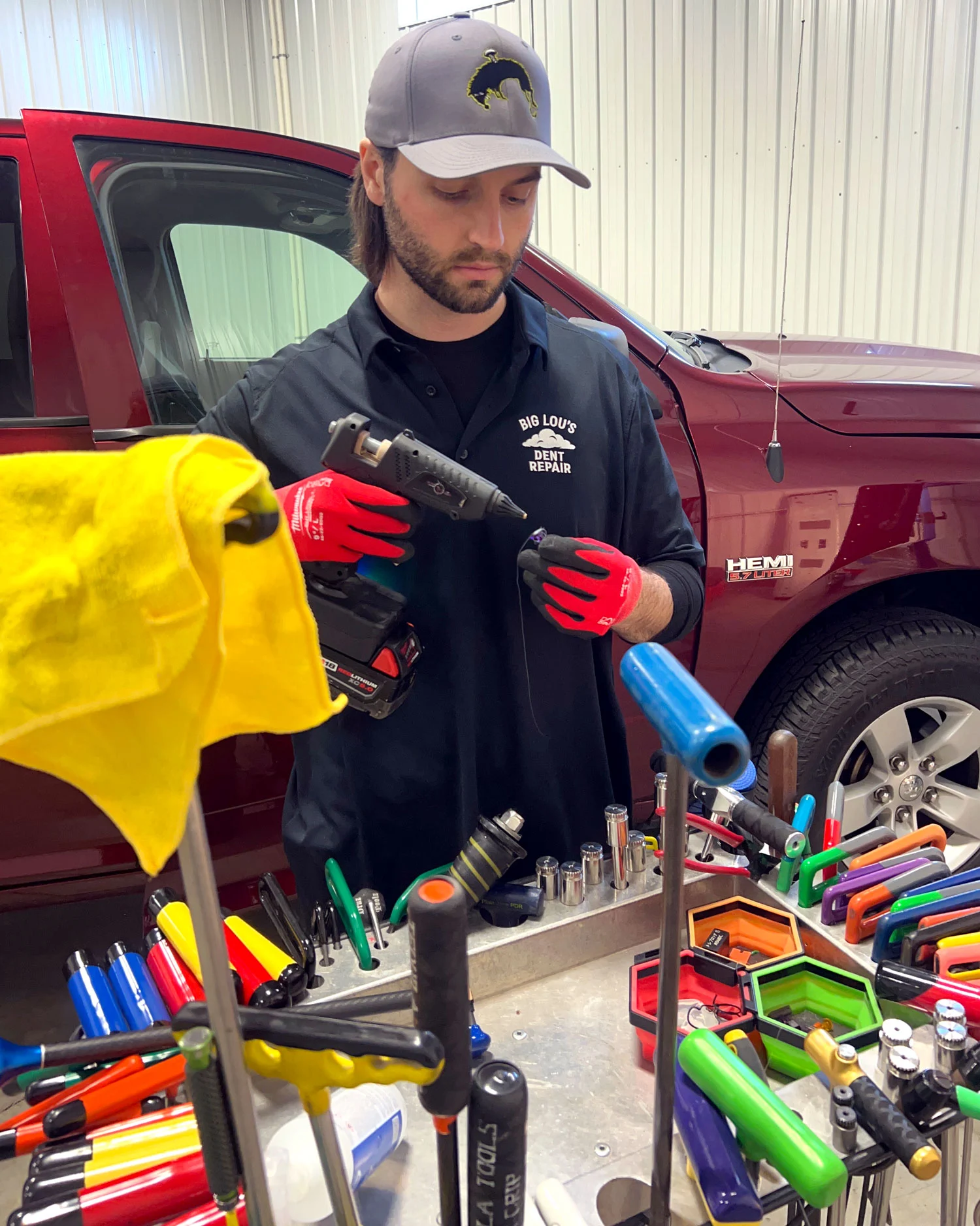 Lou working on Auto Hail Damage Repair for Brandon drivers